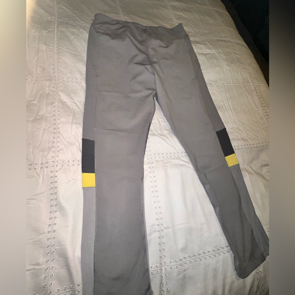 XL Gray Leggings with Yellow and Black Accents. MUST BE BUNDLED